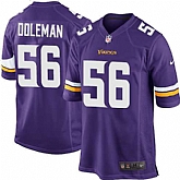 Nike Men & Women & Youth Vikings #56 Doleman Purple Team Color Game Jersey,baseball caps,new era cap wholesale,wholesale hats